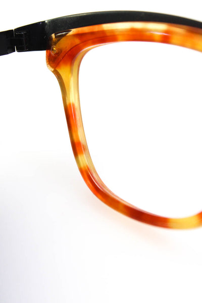 Alain Mikli Womens Oval Cats Eye Eyeglass Frames Brown Plastic Metal