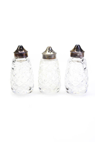 Waterford Clear Crystal Glandore Salt & Pepper Shakers Set Of Three