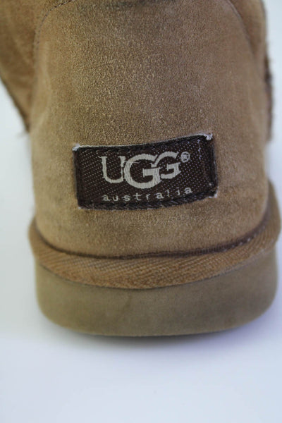 UGG Australia Womens Slip On Shearling Lined Boots Brown Suede Size 9
