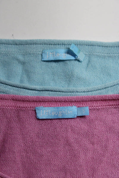 J. Mclaughlin Womens Long Sleeve Knit Blouse Pink Size S Lot 2