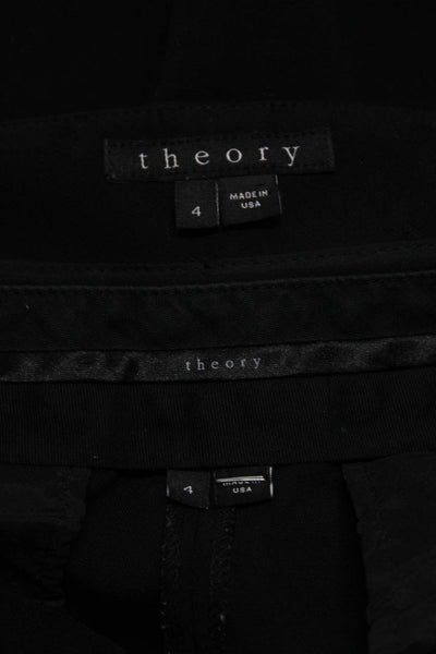 Theory Womens  Pleated Front Elastic Waist Trousers Black Size 4 Lot 2