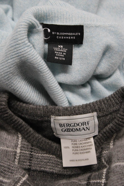 C by Bloomingdales Bergdorf Goodman Womens Cashmere Knit Top Blue Size XS Lot 2