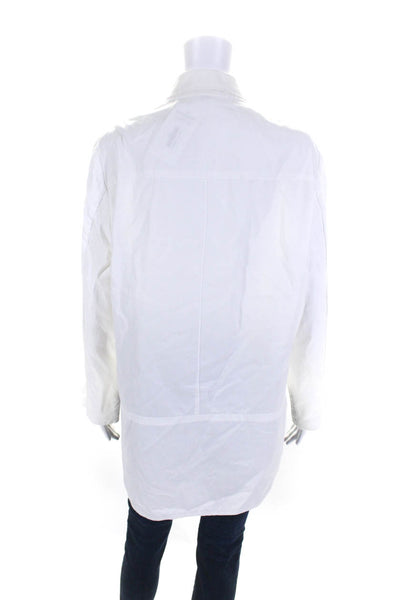 Chado Ralph Rucci Womens Long Sleeves Button Down Shirt White Cotton Size 12