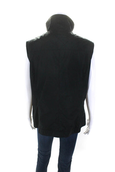 Bogner Womens Mock Neck Full Zipper Vest Jacket Black Size Small