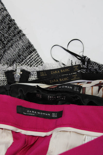 Zara Womens Sheer Satin Striped Knit Tops Pants Skirt Black Size Small Lot 6
