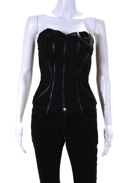 AZM Womens Back ZIp Strapless Cosy Corset Top Black Size 3