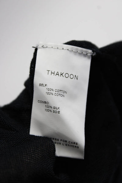 Thakoon Womens Black Sheer Belt Cowl Neck Long Sleeve Cardigan Sweater Top SizeM