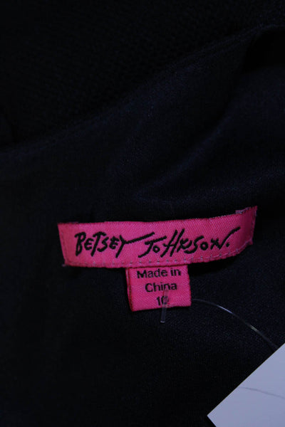 Betsey Johnson Womens Cutout Sleeveless Pleated A Line Dress Navy Blue Size 10