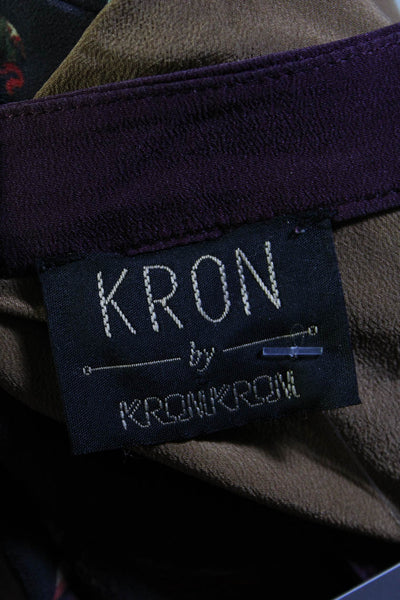 Kron By Kronkron Womens Silk Abstract Print Mini Shift Dress Multicolor Size M
