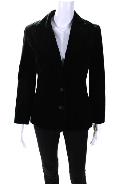 Juicy Couture Womens Peak Lapel Velour Blazer Jacket Black Size Medium