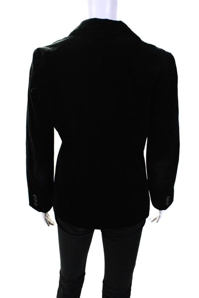Juicy Couture Womens Peak Lapel Velour Blazer Jacket Black Size Medium