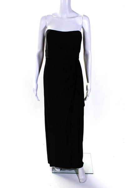 Amsale Womens Strapless High Waist Sleevekess Full Length Gown Black Size 14