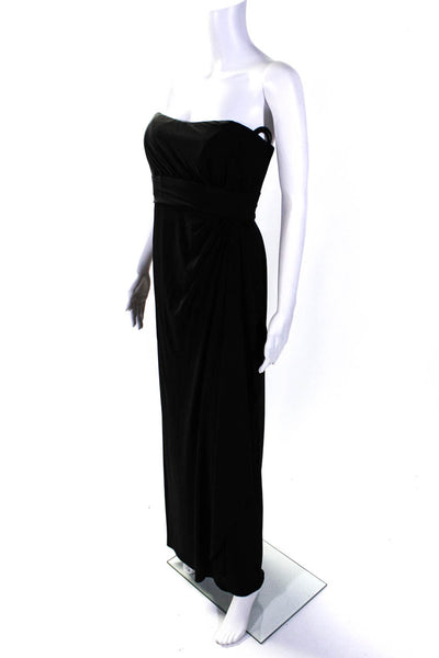 Amsale Womens Strapless High Waist Sleevekess Full Length Gown Black Size 14