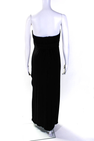 Amsale Womens Strapless High Waist Sleevekess Full Length Gown Black Size 14