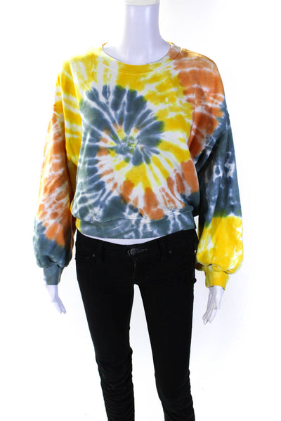 Agolde Womens Tie Dye Print Sweatshirt Multi Colored Cotton Size Small