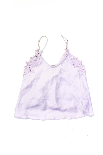 Intimately Free People Spaghetti Straps Crochet Tank Top Purple Size XS Lot 2