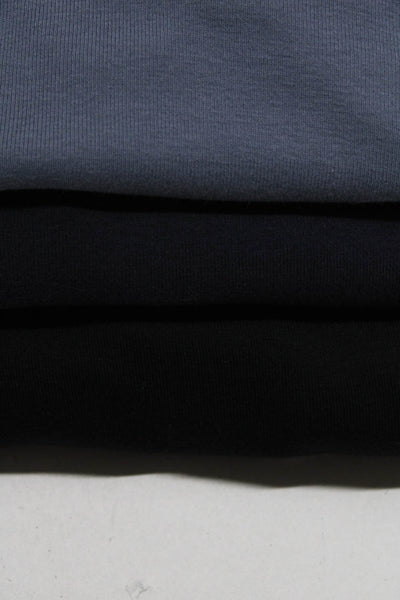 Three Dots Women's Round Neck Long Sleeves Blouse Black Gray Blue Size M Lot 3