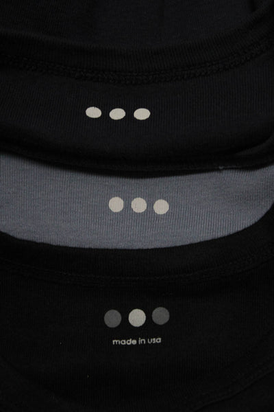 Three Dots Women's Round Neck Long Sleeves Blouse Black Gray Blue Size M Lot 3