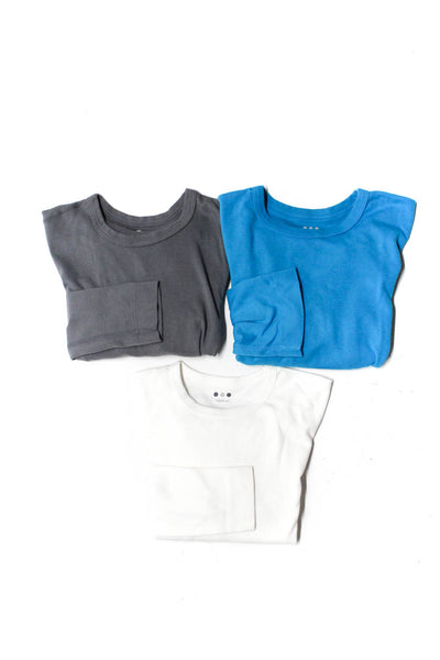 Three Dots Women's Crewneck Long Sleeves Blouse White Gray Blue Size M Lot 3