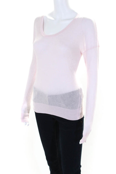 Cabi Womens Long Sleeves Crew Neck Pullover Sweater Pink Cotton Size Small