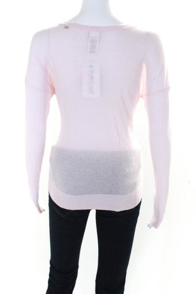 Cabi Womens Long Sleeves Crew Neck Pullover Sweater Pink Cotton Size Small
