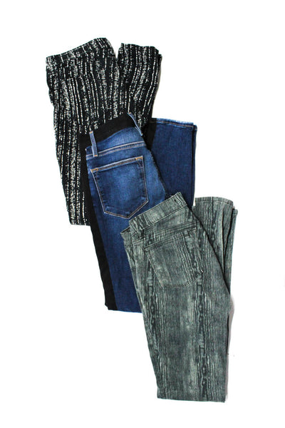 Rag & Bone Jean J Brand Frame Womens Black Printed Skinny Jeans Size 25 Lot 3