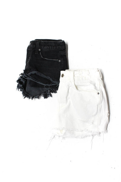 Ksubi Zara Womens Black Ripped Distress Mini Denim Shorts Size 24 lot 2