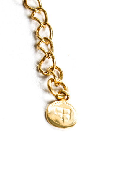 Caroline De Benoist Womens Gold Tone Chain Round Character Medallion Necklace