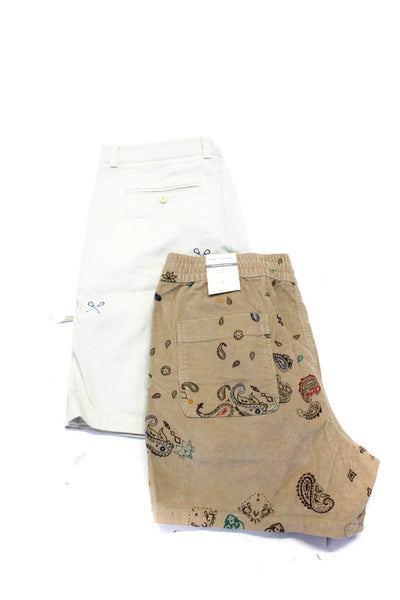 Vineyard Vines Sun Stone Mens Embroidered Paisley Shorts Brown 36 Large Lot 2