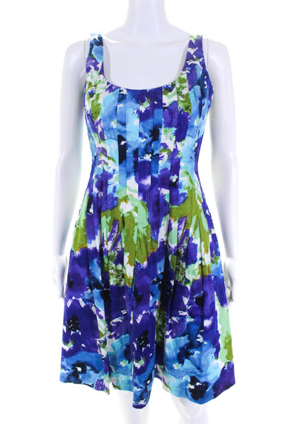 Lauren Ralph Lauren Womens Side Zip Abstract Shift Dress Blue Purple Green 2P