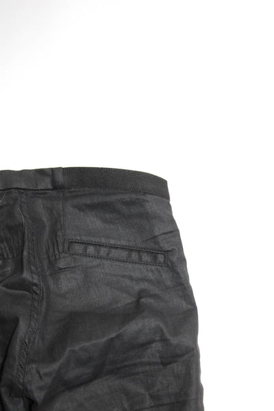 Helmut Lang Womens Black Cotton Mid-Rise Skinny Pull On Leggings Pants Size 24