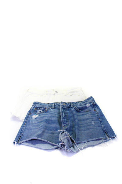 Joes Jeans GRLFRND Womens Distressed Fringe Denim Shorts White Blue 28 29 Lot 2