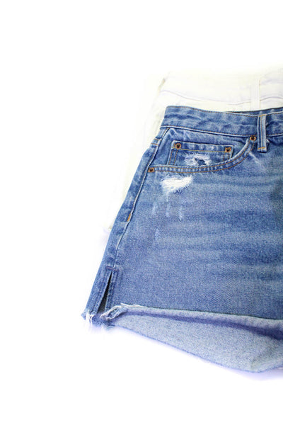 Joes Jeans GRLFRND Womens Distressed Fringe Denim Shorts White Blue 28 29 Lot 2