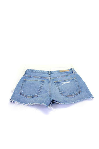 Joes Jeans GRLFRND Womens Distressed Fringe Denim Shorts White Blue 28 29 Lot 2