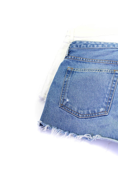 Joes Jeans GRLFRND Womens Distressed Fringe Denim Shorts White Blue 28 29 Lot 2