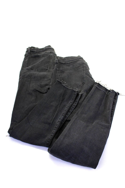 Madewell Womens Distressed 9" High Rise Skinny Jeans Black Denim Size 28T Lot 2