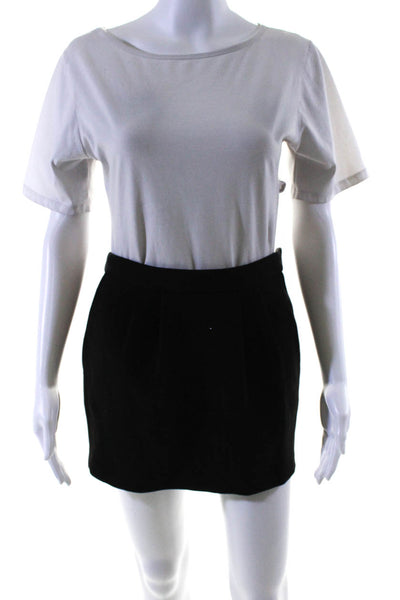L Agence Womens Side Zip Crepe Mini Pencil Skirt Black Size 1
