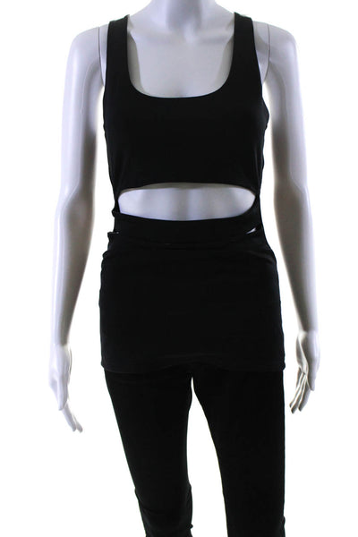 Cushnie Et Ochs Womens Scoop Neck Cut Out Stretch Knit Top Black Size Medium