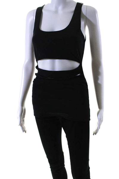 Cushnie Et Ochs Womens Scoop Neck Cut Out Stretch Knit Top Black Size Medium