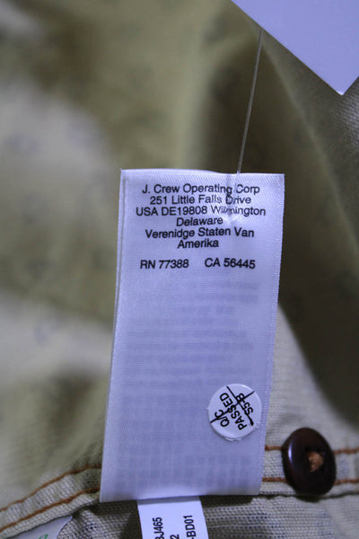 J Crew Mens Paisley Print Long Sleeves Button Down Shirt Brown Cotton Size Large