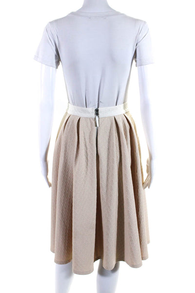 Torn by Ronny Kobo Womens Beige Textured Midi A-Line Skirt Size S