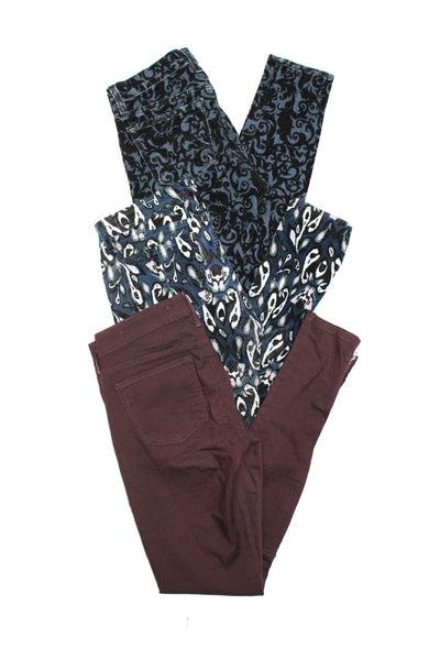J Brand Women's Midrise Five Pockets Floral Skinny Pant Black Size 26 Lot 3