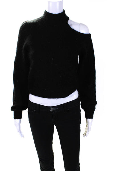 & Other Stories Women's Mock Neck Long Sleeves Pullover Sweater Black Size XS