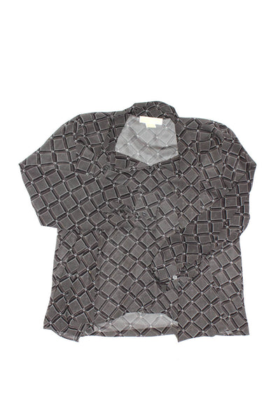 Michael Michael Kors Club Monaco Womens Gray Printed Blouse Top Size 10P L lot 2