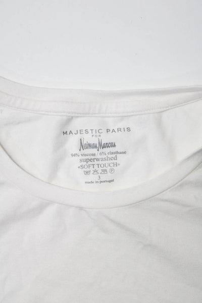 Vince Majestic Paris Womens Striped Short Sleeved Tops White Blue Size L 3 Lot 2