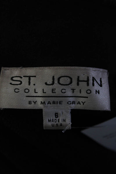 St. John Collection By Marie Gray Womens Zip Long Sleeve Cardigan Brown Size 6