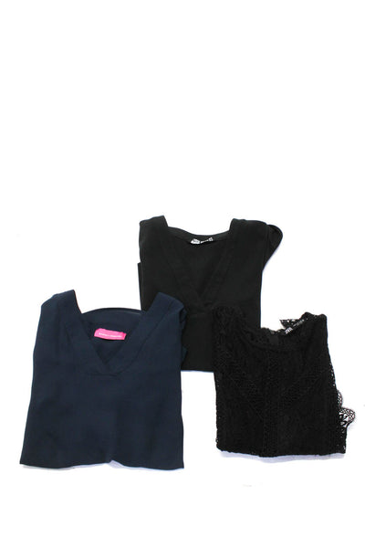 Zara Woman Zara Pookie & Sebastian Womens Blouse Tops Black Blue Size XS M Lot 3