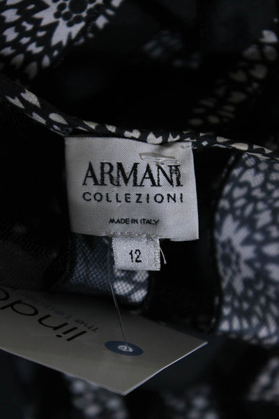 Armani Collezioni Women's Sleeveless Pleated Fit Flare Midi Dress Black Size 12