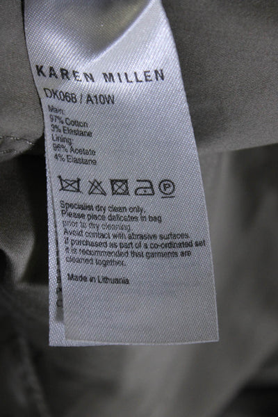Karen Millen Women's Collared Sleeveless A-Line Mini Dress Khaki Size 2