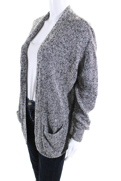 Theory Womens Thick-Knit Long Sleeve Two Pocket Sweater Cardigan Black Size M